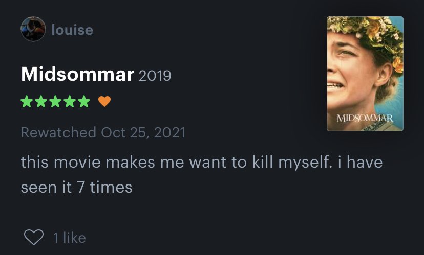 🇨🇦letterboxd reviews with threatening auras (@letterboxdauras) on Twitter photo 