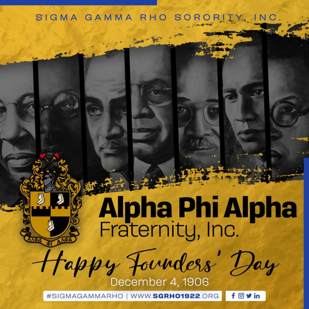 Happy Founders' Day to the men of Alpha Phi Alpha Fraternity, Inc.
#SigmaGammaRho #SGRho #Greater #AlphaPhiAlpha #1906