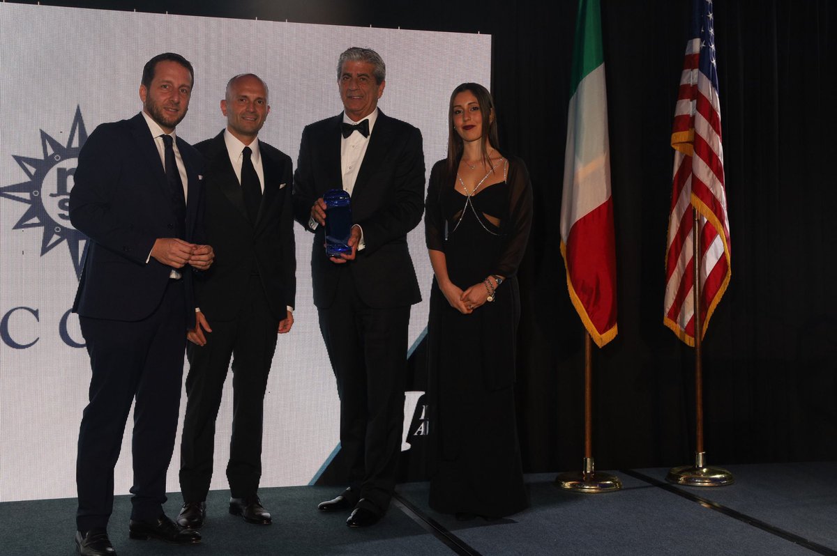 TommasoCardana's tweet photo. Honored to celebrate the 30th Anniversary of @IACCSE as President! Perfect location @PortMiami to deliver the Italic Award by @DodoArslan to Ambassadors of the #madeinitaly like @Fincantieri and @MSCCruisesUSA with the great support of @ItalyinMIA https://t.co/v5ooi9DU7J