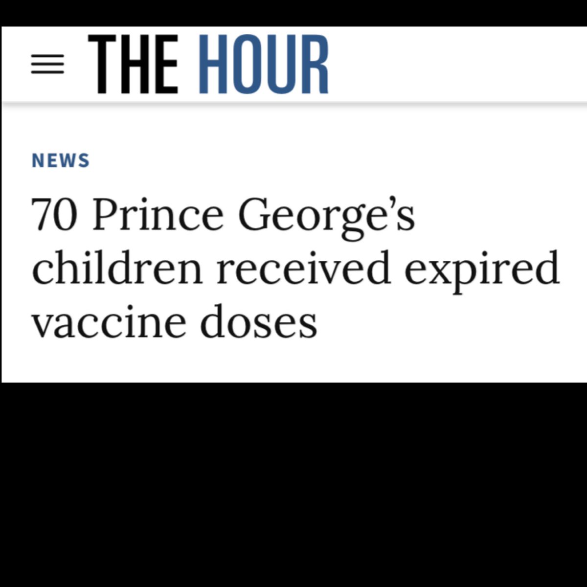 sudans1love's tweet photo. “LARGO, Md. (AP) — Seventy children who were vaccinated against COVID-19 in Prince George’s County received expired doses due to a storage error, health officials say.” #Wakeup #TheCriterion #OpenEnemy All Praises Are Due To Allah! https://t.co/7pbJZmBzGb