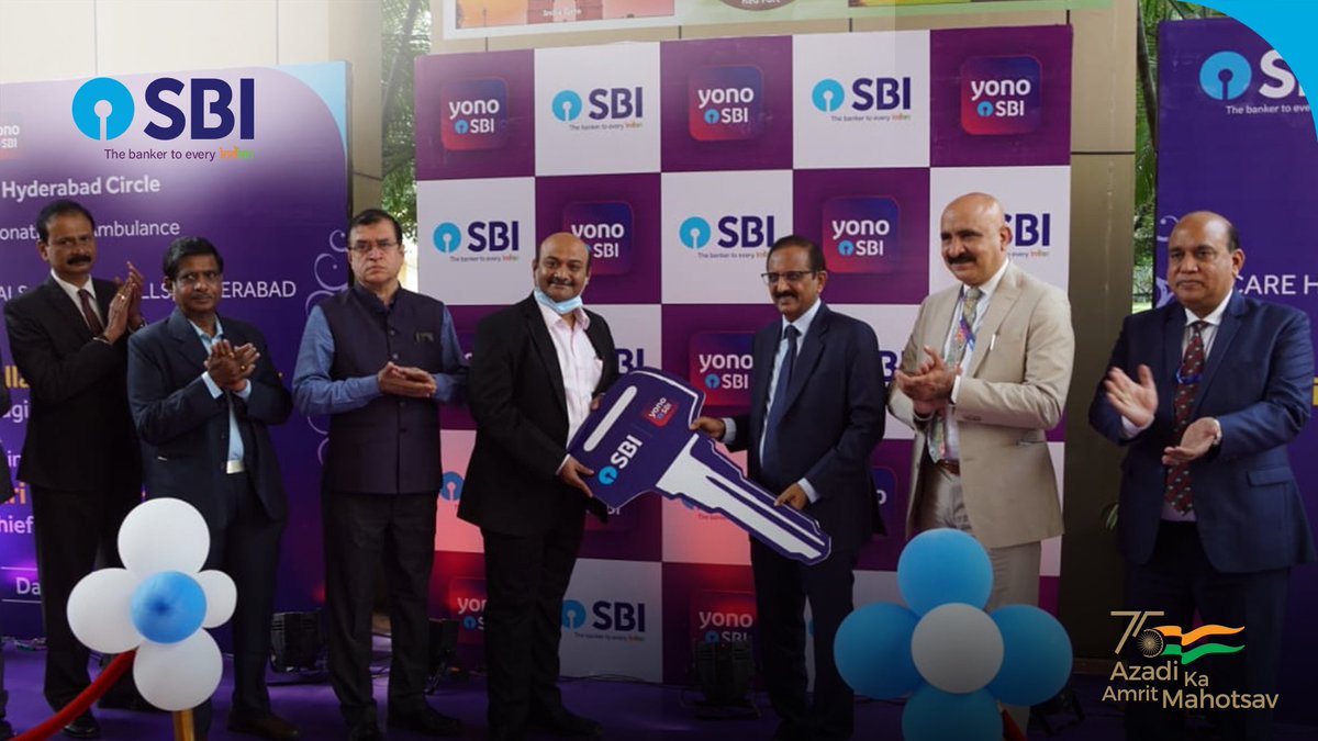 As part of it's CSR initiative, SBI donated emergency response ambulance and to promote digital banking, SBI established an  e-corner in Hyderabad in the presence of Shri C. S. Setty, MD, R&amp;DB.

#CSR #SBI #ServicesBeyondBanking #AzadiKaAmritMahotsavWithSBI
