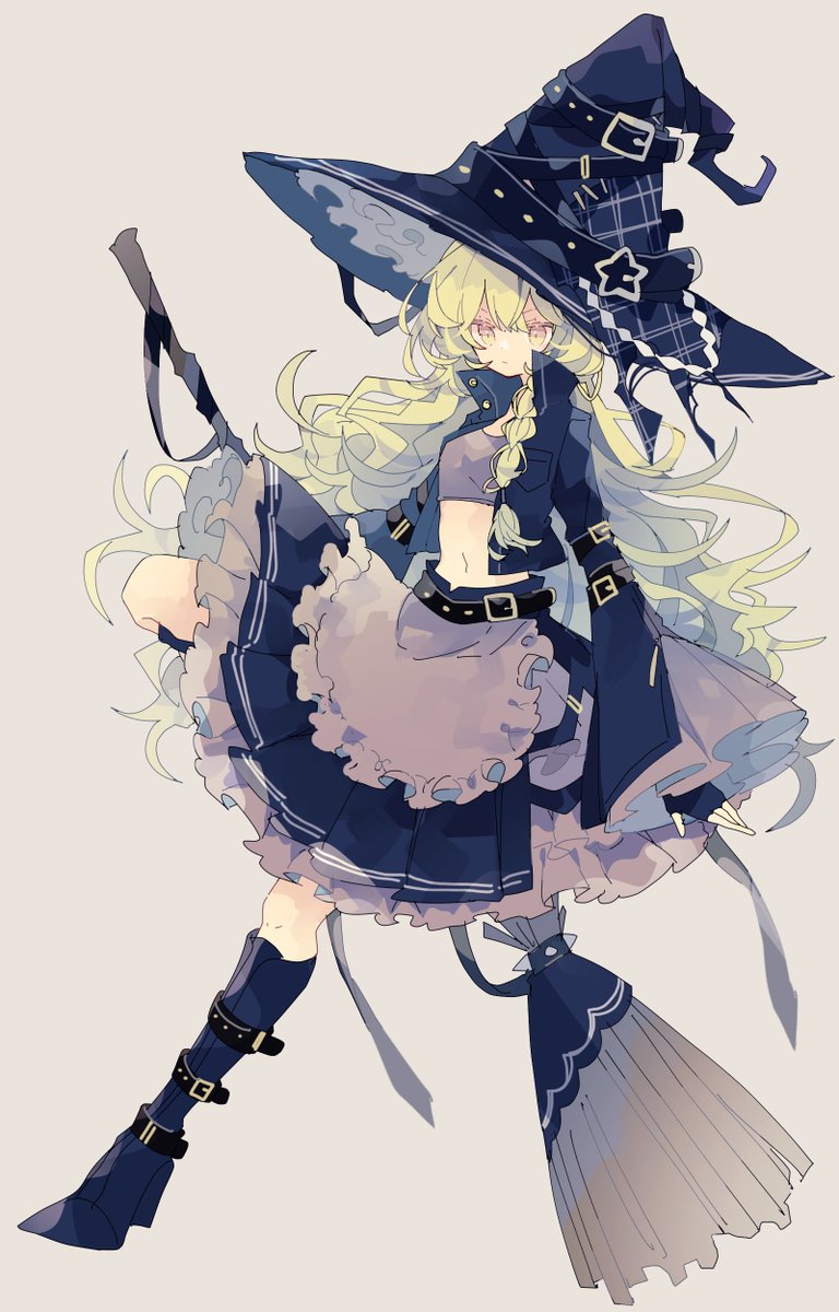 kirisame marisa 1girl broom solo hat blonde hair long hair skirt  illustration images