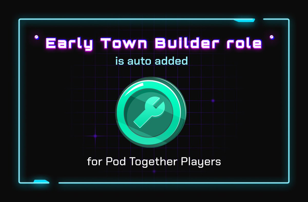 pod_town's tweet photo. #PODTOGETHER PLAYERS: Check your #EarlyTownBuilder role in our Discord
Tributing your support, this comes with surprizes
π» Whitelisted for Pod Town Land
π₯ Exclusive GiveAway
and more π
Thanks for being here & Build with us π₯
https://t.co/DgyoQpSpZV
#NFTs #DeFi https://t.co/tmNqvg3J6Q