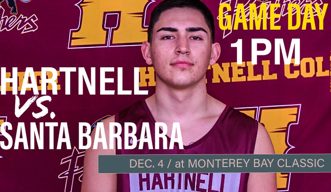Hartnell will compete in the Monterey Bay Classic consolation game against Santa Barbara College at 1pm Saturday, December 4th. Go Panthers!