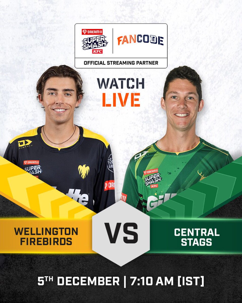 FanCode's tweet photo. Are you ready to witness some compelling cricketing action from the #Dream11SuperSmash League? π
πΊ Watch the match LIVE on #FanCode NOW π https://t.co/f6VMhUrDXh
#CricketOnFanCode #Dream11SuperSmashOnFanCode @SuperSmashNZ https://t.co/U2cmPqSDeq