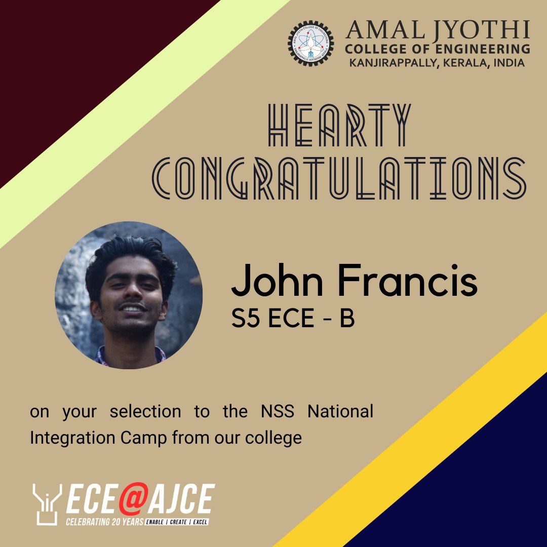 ece_ajce's tweet photo. Congrats John Francis for your distinct achievement .. https://t.co/ytw2P2V6n4