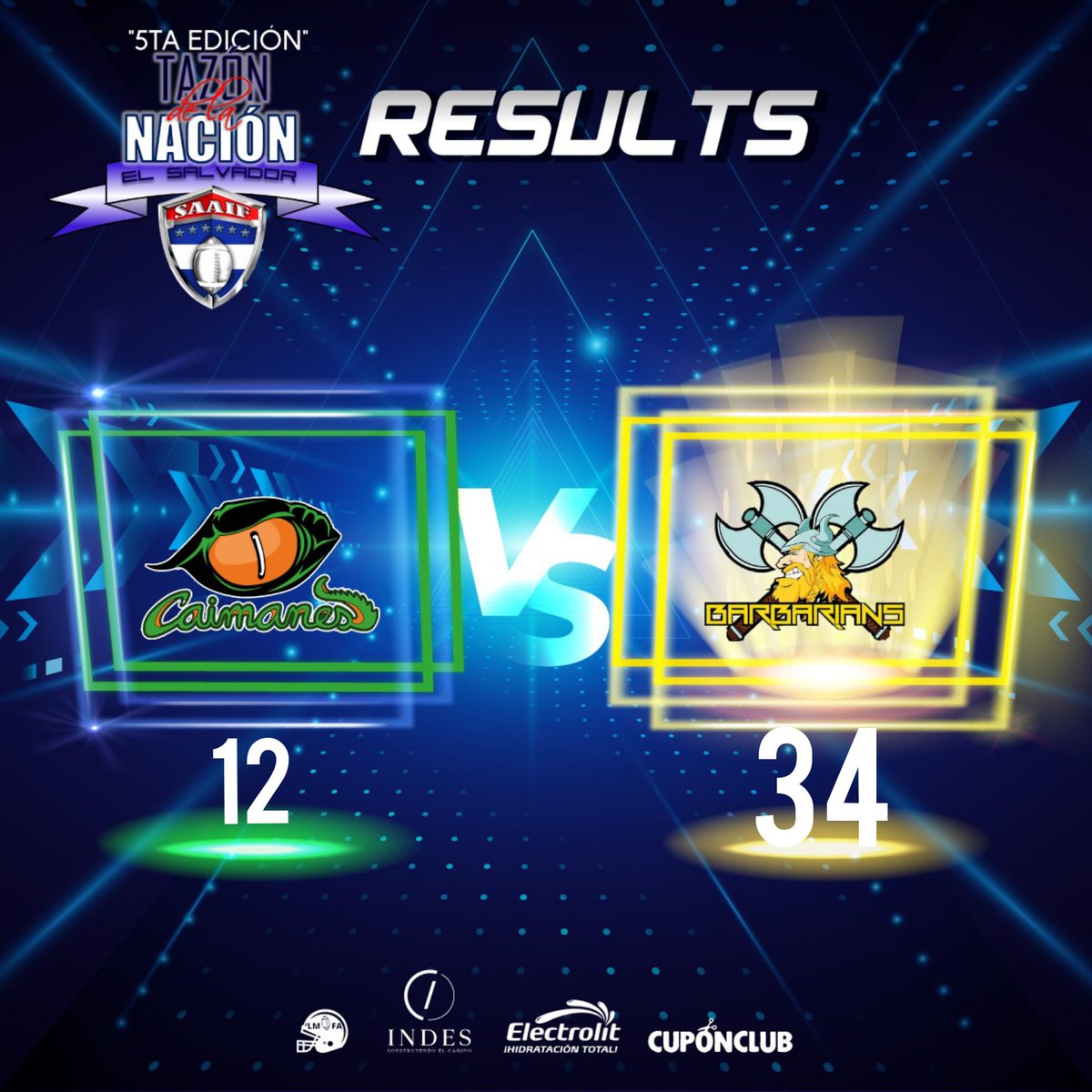 ¡FELICIDADES A BARBARIANS POR EL BICAMPEONATO DEL #TazónDeLaNación !🎊🏈
Excelente temporada de ambos equipos.
Gracias a todos por llegar y disfrutar de esta gran final junto a nosotros🤩 👏
#LMFA #WeAreSAAIF