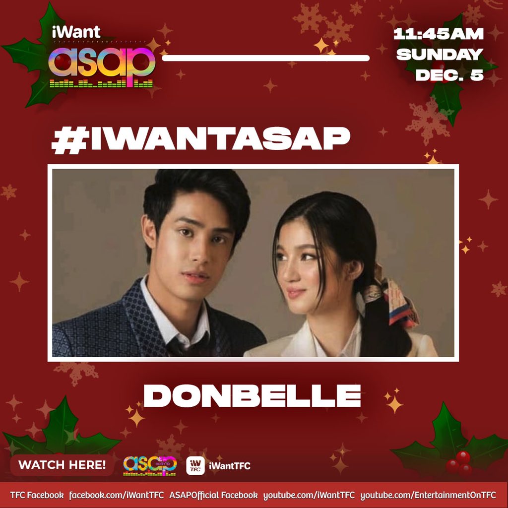 iwantasapofc's tweet photo. Online Squadmates, your month-long christmas party starts this Sunday! Makakabonding natin ang DONBELLE kaya join na bukas, 11:45AM sa iWant ASAP! 🎅🎄🌟 https://t.co/tBgReeZgTs