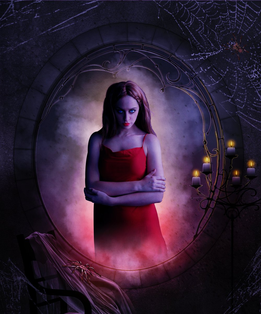 KhuranaVedika's tweet photo. New post on my Instagram account..
I woke up to hear knocking on glass. At first, I thought it was the window until I heard it come from the mirror 🪞 again."
@Photoshop @creativecloud #photoshopart #HorrorCommunity
#HorrorArt 

https://t.co/GWgWsKz9Wp https://t.co/RqZebq37rn