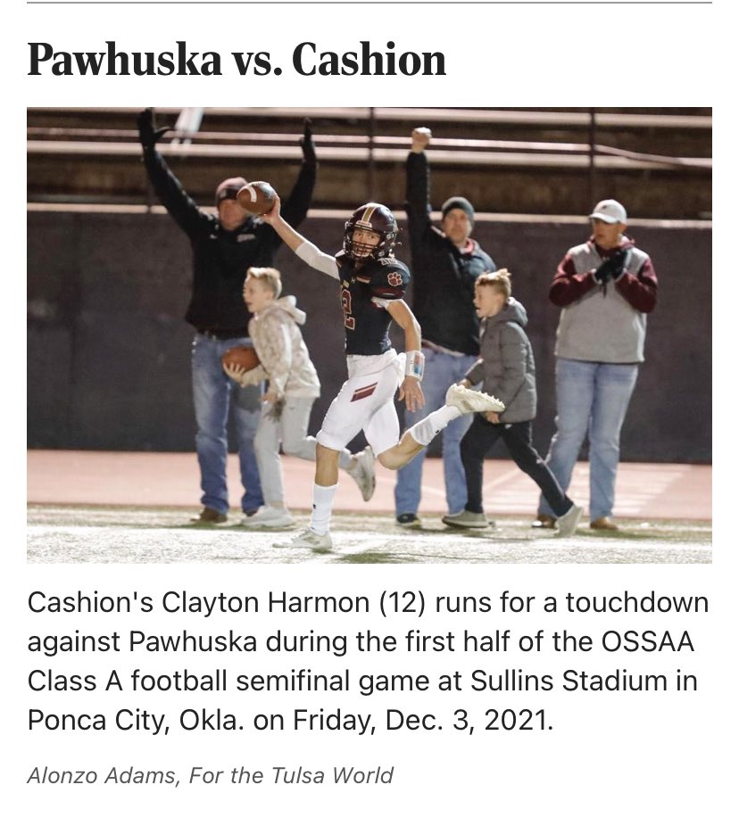 chrisng81's tweet photo. @Charman_Cashion According to the Tulsa World @Charman_Cashion came out of retirement! 😂 BEN had a great game! https://t.co/eh9Eflvvda