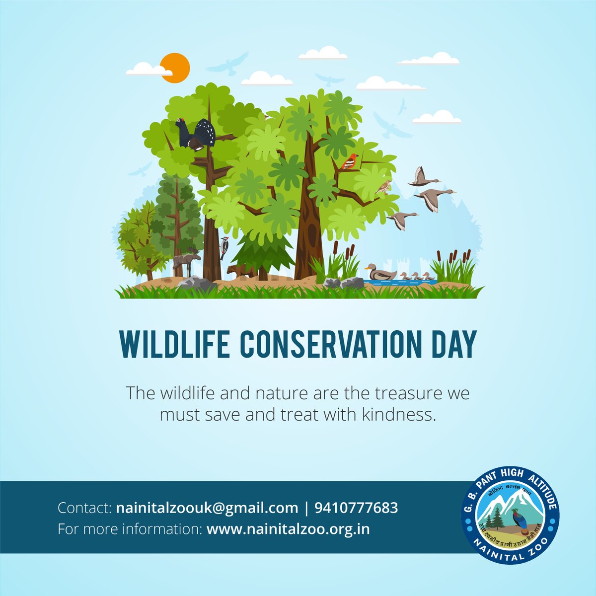 NainitalZ's tweet photo. Nainital Zoo wishes everyone a Happy World Wildlife Conservation Day. Let's help our fauna thrive.
#nainitaldiaries #nainitalzoo #nainital #WorldWildlifeConservationDay #fauna #nainitaltrip https://t.co/f9w17u9eZ0