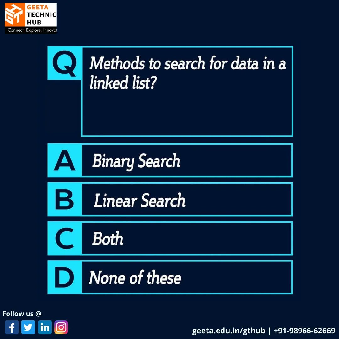 gtechnicalhub's tweet photo. Write the Correct Answer in the comment box. Learn Data Structure with us.
.
Follow us to learn more.

#computerengineering  #engineeringstudents #practicequestion #coderlife #computerprogramming #datastructures #algorithms #dsa #mcqs #learnprogramming #gtechnicalhub #gthub #ggi https://t.co/iAdK400Cqc