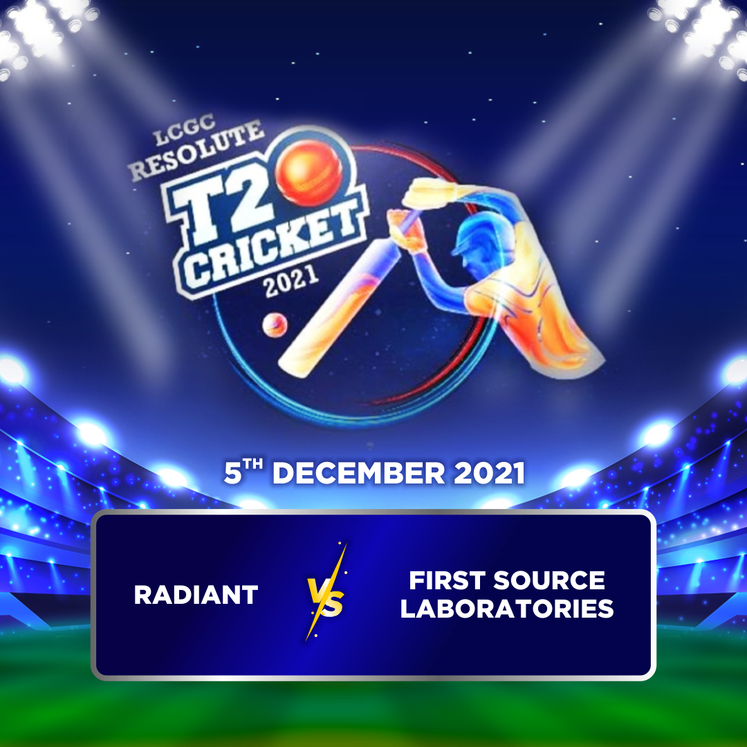 FirstSourceLS's tweet photo. LCGC Resolute Annual T20 Cricket Tournament 2021
Radiant v/s First Source Laboratories
5th December 2021 https://t.co/t2i6v94ylS