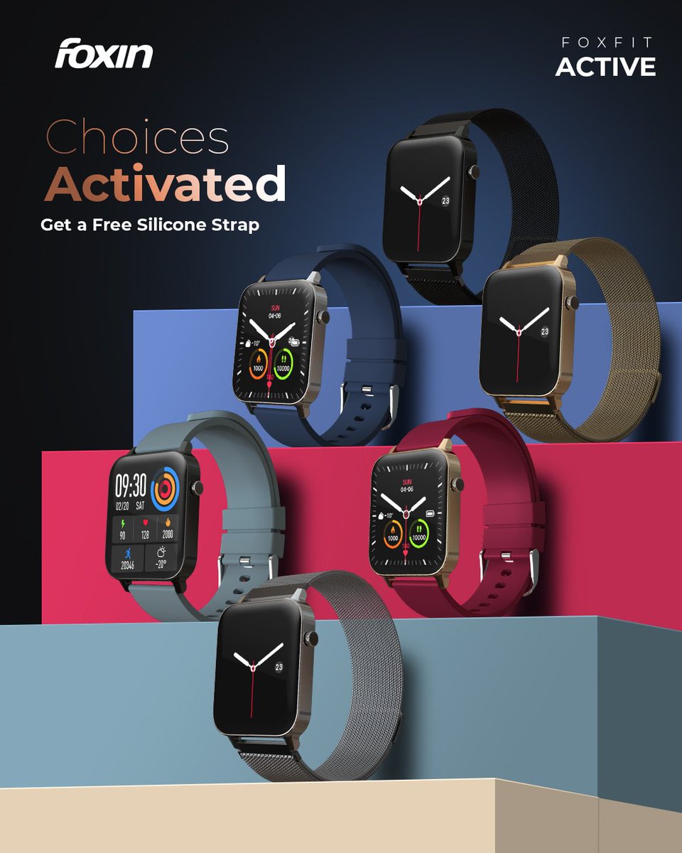 foxinindia's tweet photo. Your style. Your choice. ⚡⚡

#FoxinIndia #FoxFitActive #SmartWatch #MetallicStrap #FoxinActivateYourAGame #ForExtraordinaryIndividuals https://t.co/3277bsFIkx