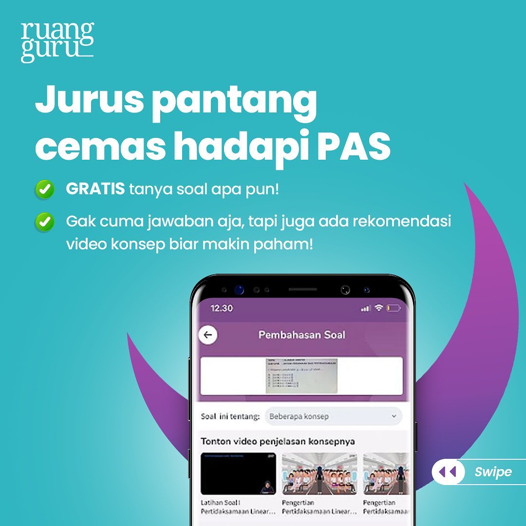 ruangguru's tweet photo. Nah, buat kalian yang hari Senin baru mau mulai Penilaian Akhir Semester (PAS), biar gak PBL alias Panik Banget LooohHhh.. Kalo pas lagi nemu soal sulit, mending tanya ke roboguru aja, dijamin ngebantu banget sih, aslikk~
#CumaAdaDiRuangguru #PAS #Roboguru https://t.co/z7EMBZQ1jW