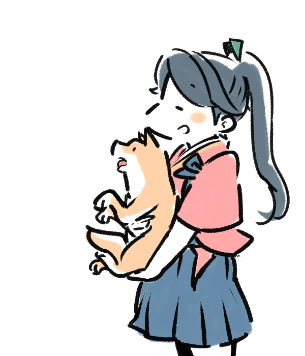 朝潮(艦隊これくしょん) 「抱き 」|ごんのイラスト