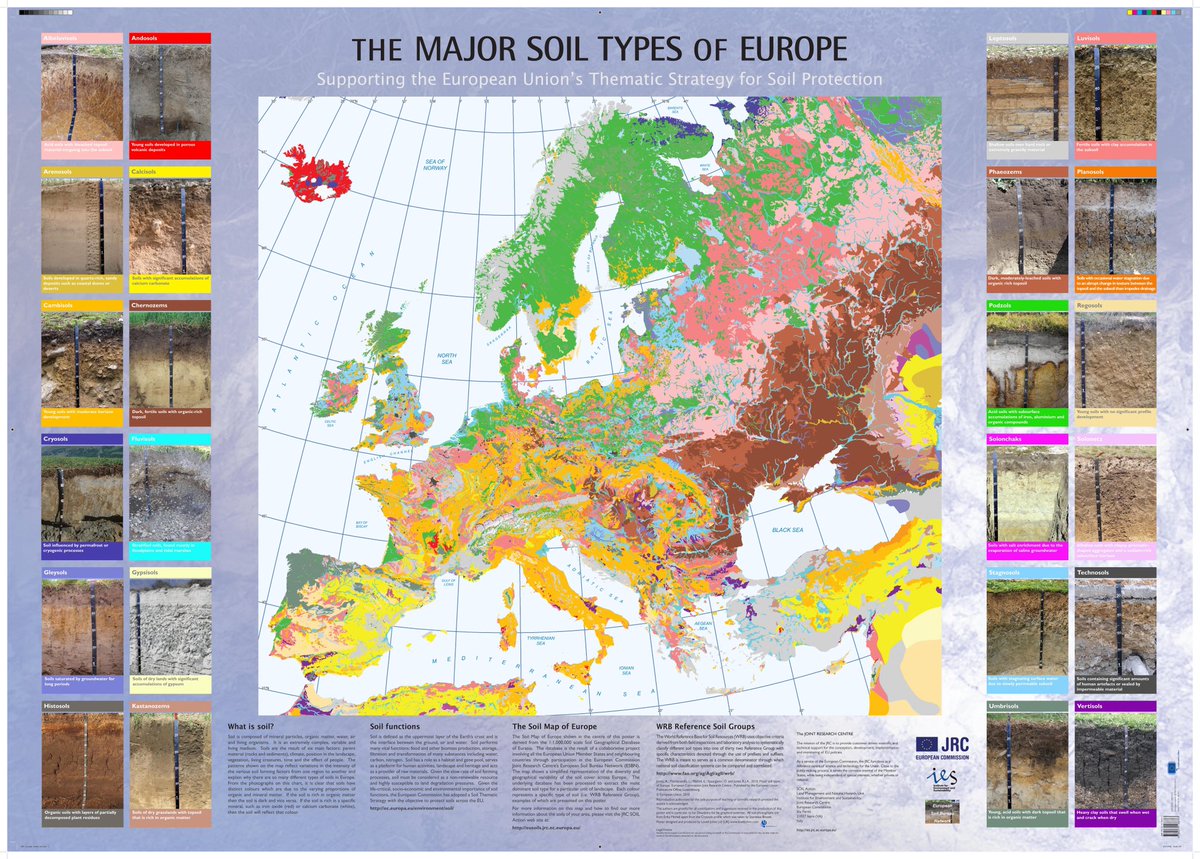 -1 at #WorldSoilDay (5th December): the essential variety of European soils🇪🇺🤎

SOIL ATLAS OF EUROPE

Available in 🇬🇧, free download from <a href="/EU_Commission/">European Commission</a> @EU_ScienceHub soil data centre: esdac.jrc.ec.europa.eu/content/soil-a…