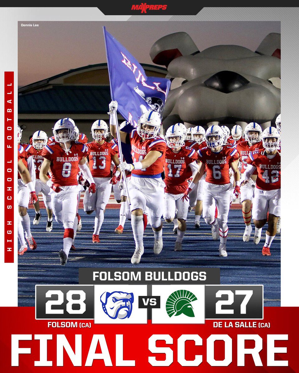 Folsom becomes the second Northern California team this season and in the past 30 years to knock off De La Salle! 👀

✍️: maxpreps.com/news/ZOUwNICDv…