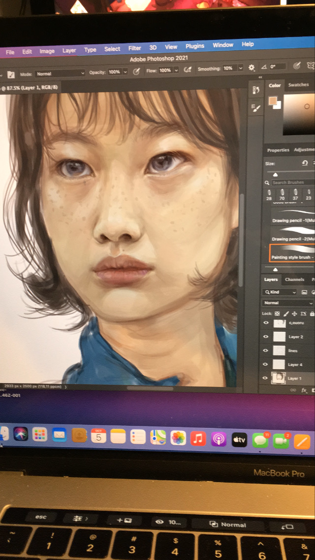 taiyakibread's tweet photo. weird unfinished saebyeok bc of COURSE i watched squid game while i was swamped w exams and of COURSE i thought she was hot af https://t.co/ZJlJW4Y4Tc