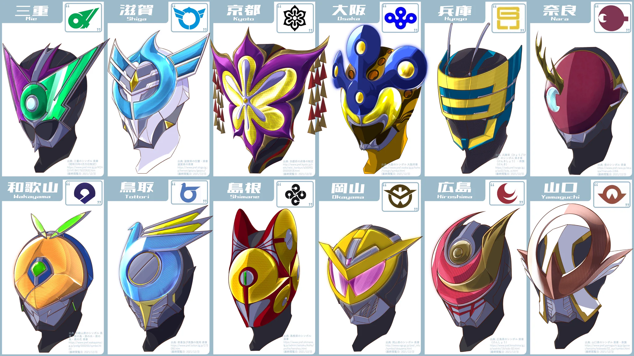 47都道府県の県章をモチーフにした？仮面ライダーたち！