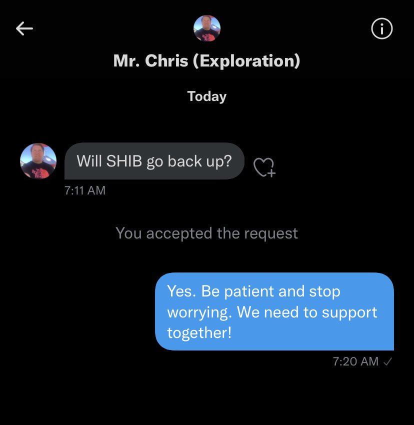 elethereum's tweet photo. We get DM’s like this everyday.

Please be patient and continue holding!

$SHIB is a long term asset. Not a get rich quick thing. https://t.co/lIeuMtgIFy