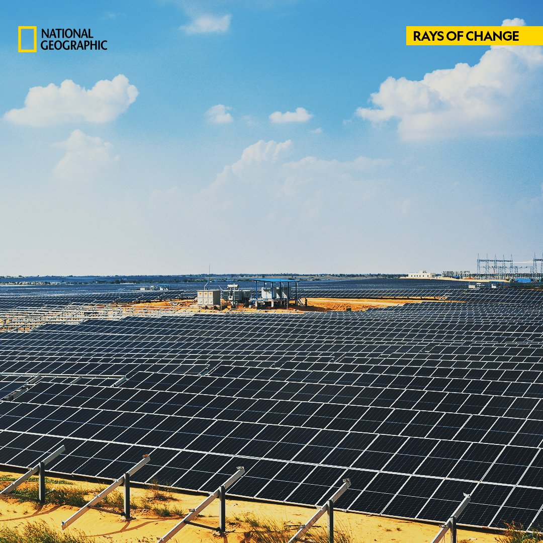 NatGeoIndia's tweet image. In Bikaner, a feat of resolve, hard work, &amp;amp; engineering will be achieved.
See the story of one of the world’s largest solar plant, at a single location, by an independent power producer in #RaysofChange, tonight at 8 pm.
#PartnerContent Produced by Nat Geo with @avaadaenergy