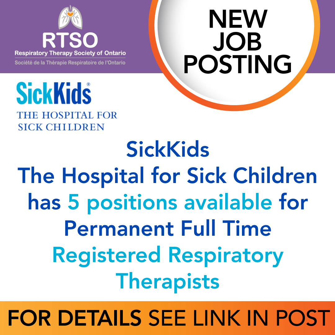 RTSociety_ONT's tweet photo. Sick Kids The Hospital for Sick Children has 5 openings available for Permanent Full Time Registered Respiratory Therapists ๐จโโ๏ธ ๐ฉโโ๏ธ
For details and to apply: https://t.co/AgXiPgIbFQ
#rtjob #sickkidshospital #RTStrOng #RTCommunity https://t.co/K0oEjXwj3v