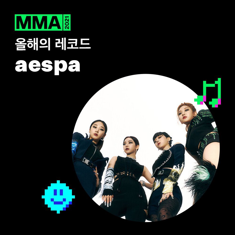 aespapicss_'s tweet photo. aespa won the Rookie of the Year, Best Female Group, Top 10 Artist (Bonsang) and Record of the Year (Daesang) at the 2021 MMA! https://t.co/lOGe7qEx1Z