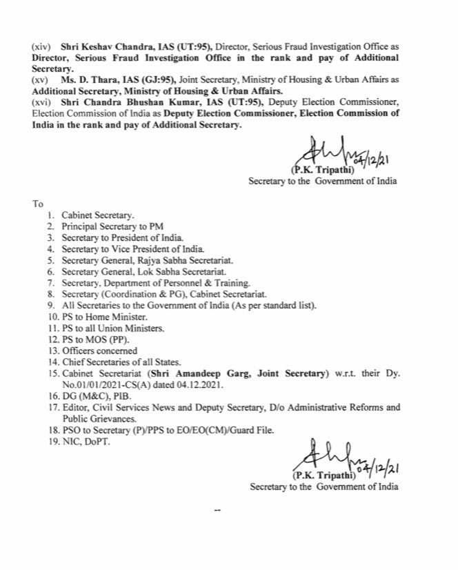 ashwinijourno's tweet photo. Massive bureaucratic reshuffle at Centre. ⁦@IASassociation⁩ ⁦@DoPTGoI⁩ https://t.co/oCStXagdYH