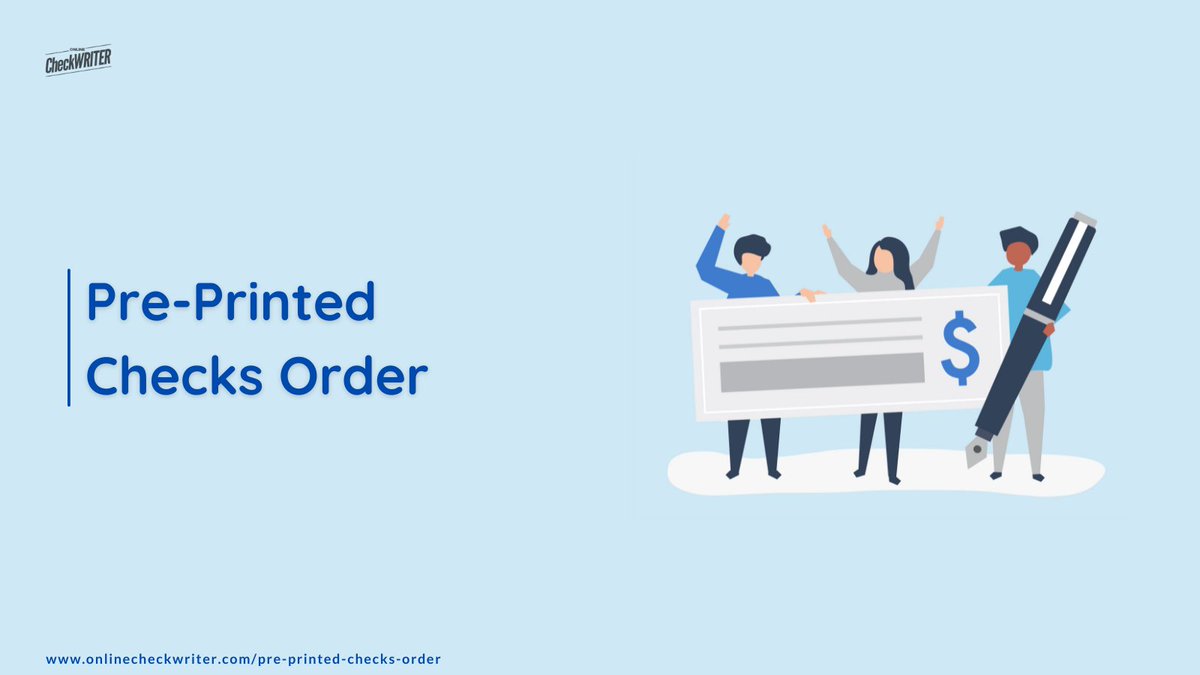 webcheckwriter's tweet image. onlinecheckwriter.com/pre-printed-ch…

No more pre-printed checks are required. You can create your customized Business or personal checks with your logo using Online Check Writer. Print them on premium quality blank check stock.

#PrintChecksInstantly #OrderChecks #PrePrintedChecks