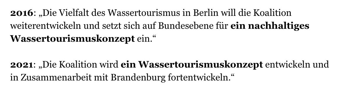 Und wieder grüßt das Murmeltier… Senats-Memory 2016/2021 (Perlen aus dem Berliner Koalitionsvertrag). Checkpoint-Serie, Teil 7: Wassertourismus.