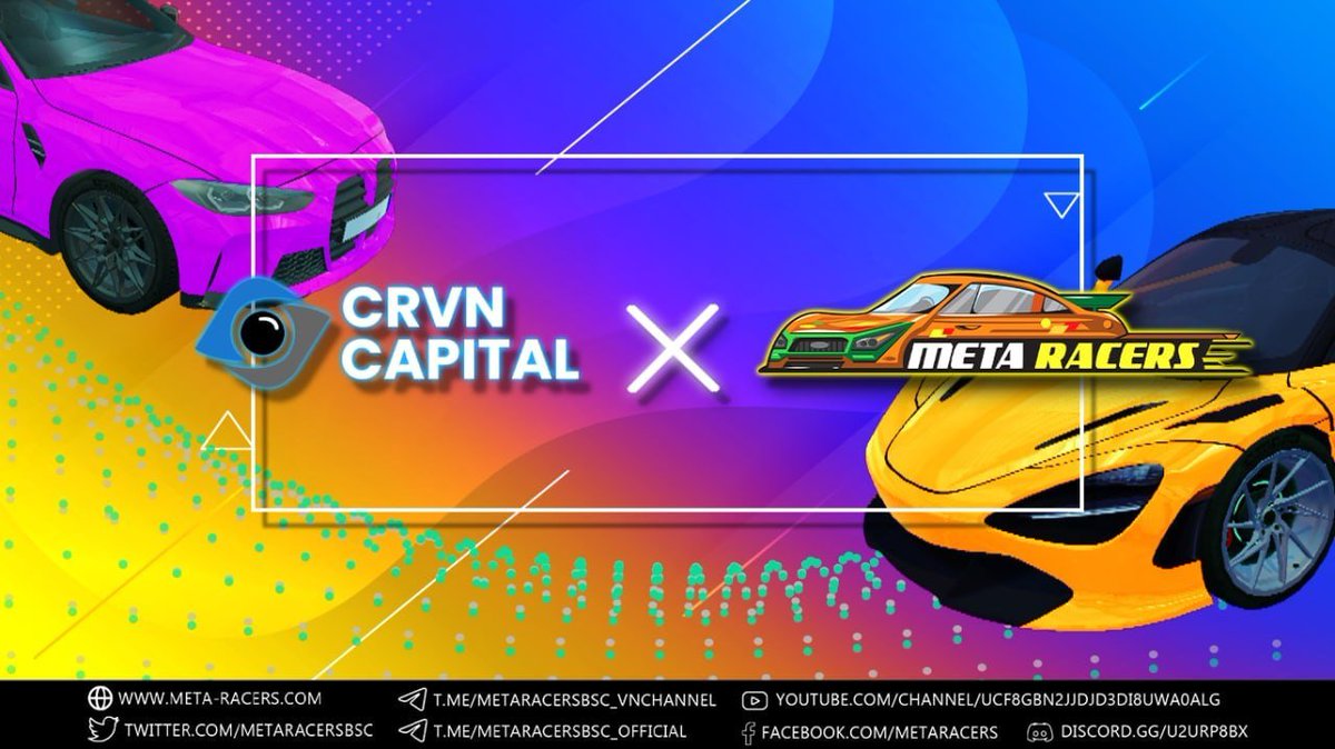 tarankaaa_dasha's tweet photo. 📣 METARACERS X CRVN CAPITAL 📣
🌟 We are pleased to announce an amazing strategic partnership with CRVN Capital.
💎 #MetaRacers aspires to become one of the most popular NFT games, attracting a large amount of attention from the gaming community with the support of CRVN Capital. https://t.co/YstftcPCkS