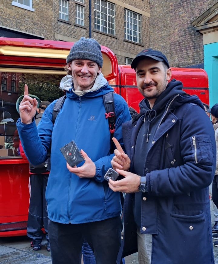 AkisEvangelidis's tweet photo. Awesome to meet users and community investors for our first Nothing Kiosk in London. Shout out to Matt who turned up at 7am to get the #1 of #the100. https://t.co/Lo1368cxAs