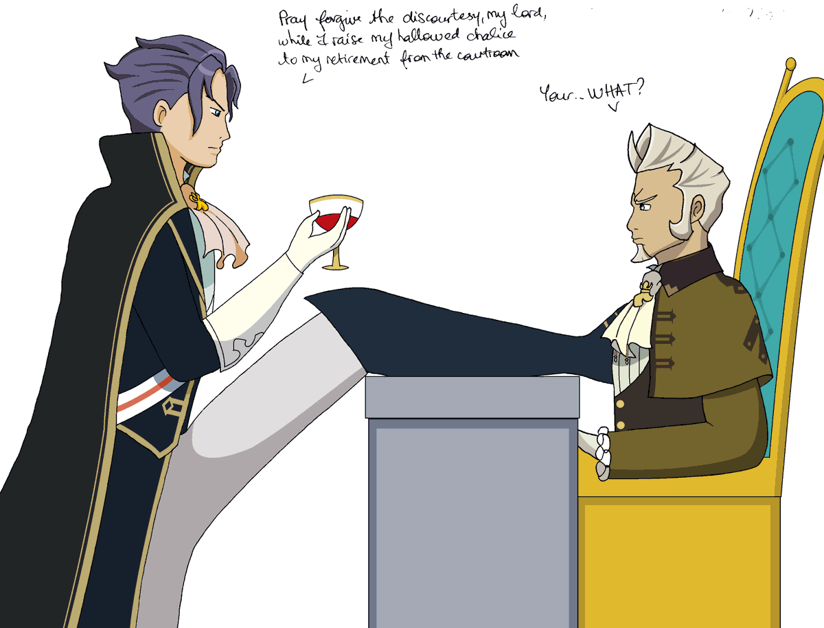 FranzyVK's tweet photo. Slight spoiler for DGS1-3
Barok uses the leg, and not only in the courtroom
#AceAttorney #dgs #tgaa #barokvanzieks #maelstronghart #hartvortex https://t.co/0Hr3Wh2KRg