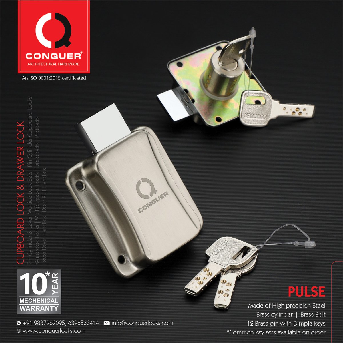 HardwareSamachr's tweet photo. CONQUER Cupboard & Drawer locking solutions are not only secure but also meet contemporary design requirements.
#Conquer #ConquerLocks #ConquerLocksIndustries #Aligarh #SlidingCupboardLocks #CupboardLocks #ArchitecturalHardware #Locks #Hardware @conquerlocks https://t.co/v1ULiVm4zQ