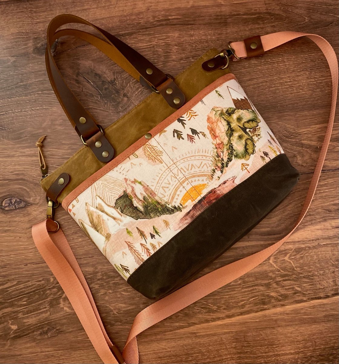 EverydayHb's tweet photo. Excitedto share the latest addition to my #etsy shop: Cami Bag, Medium Crossbody Tote Bag with Leather Handles, Trim, Suede and Waxed Canvas Base with Mountain Sunrise Crossbody Purse https://t.co/iuxjUzONyK #brown #sunrise #totebag #accessories #crossbodybag https://t.co/jZAIo59ivE