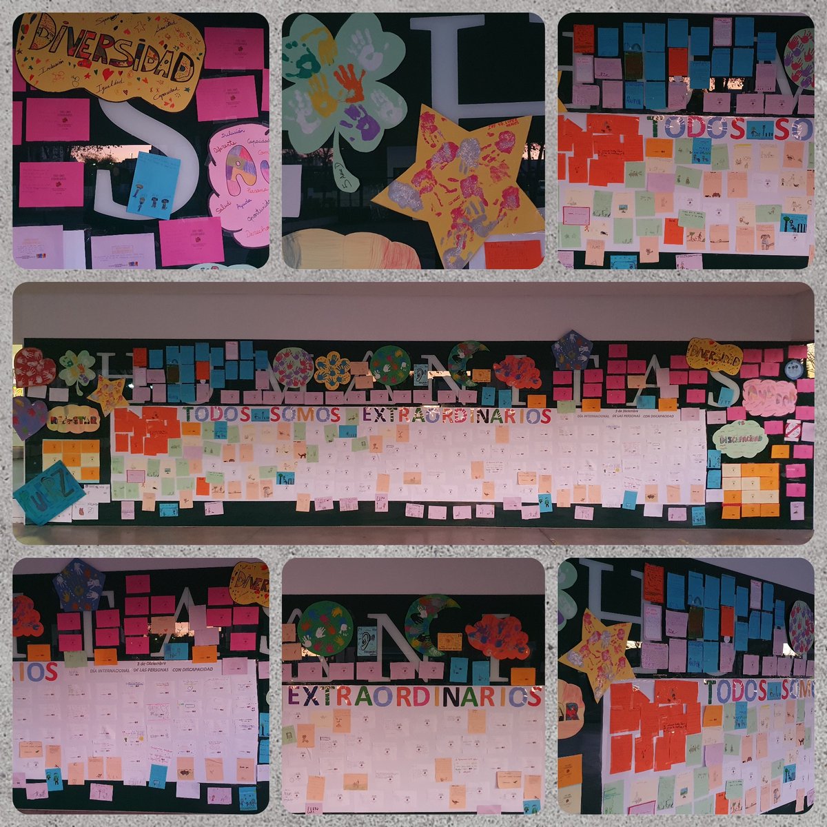 Después de lecturas,charlas, experiencias deportivas,...Todo el colegio aportó su granito de arena en este precioso mural con dibujos, reflexiones y microrelatos¡Una maravilla!🥰 #DiaInternacionalDeLasPersonasConDiscapacidad #3December2021 #TodosSomosExtraordinarios
<a href="/HBSTORREJON/">Humanitas Torrejón</a>