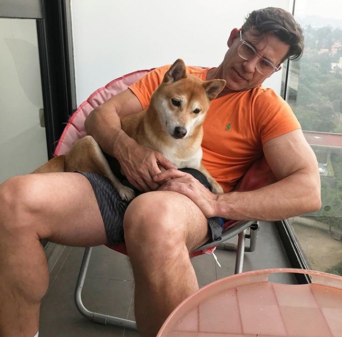 Few hours ago with Max at the balcony having a father and son time.