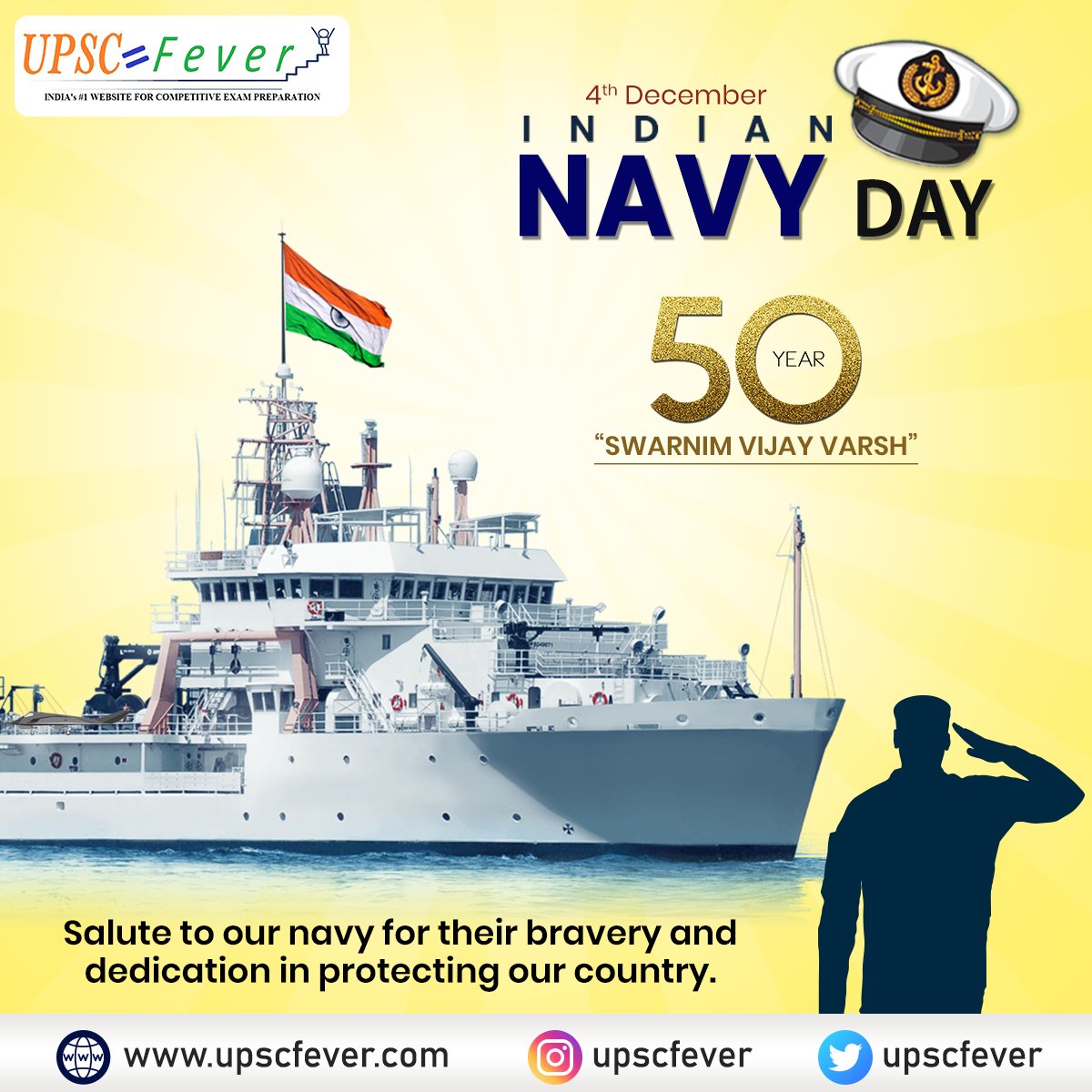 upscfever's tweet photo. Let's Salute our navy for their bravery and dedication in protecting our country.
Happy Indian Navy Day!
🌐 : https://t.co/1XCi1xQgY5
📚 Encyclopedia for all #CompetitiveExams
#upscfever #IndianNavyDay #IndianNavy #NavyDay #NavyDay2021 #SwarnimVijayVarsh #india https://t.co/KXMKkBjk5H