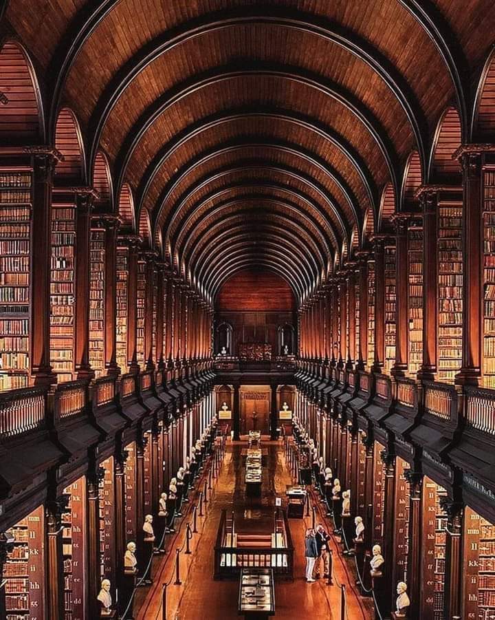Trinity College, Dublin, Ireland.

One of the world's most beautiful libraries is Trinity College Old Library and The Book of Kells Exhibition. The Long Room contains 200000 historic volumes.

#archaeohistories