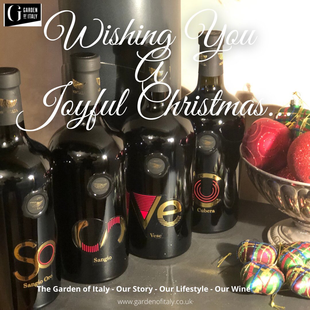 You can’t beat Christmas without a good bottle of premium Italian wine. Our velvety reds are produced with 100% Sangiovese historic grape variety of the Cesena foothills in Romagna region of Northern Italy. gardenofitaly.co.uk/category/reds  gardenofItaly.co.uk #sangiovese #redwine