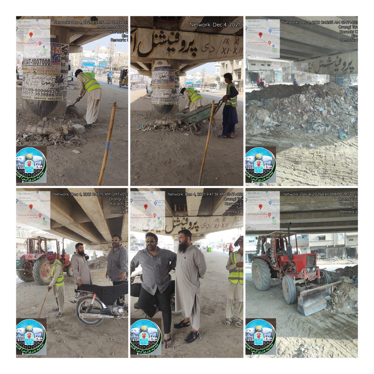 OfficialDmcwest's tweet photo. *Cleanliness work is going on at Sharah e Orangi under the orange line flyover UC 27 Orangi Zone DMC west.* #dmcwest #Karachi #karachiworks https://t.co/tZLvimUPop