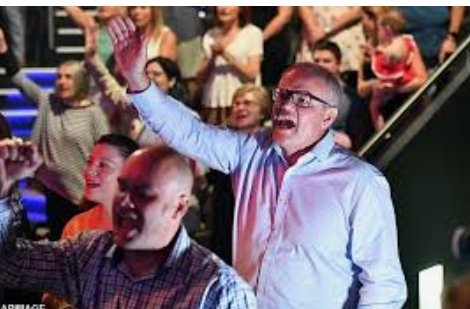 JNsh45186293's tweet photo. @ThongLyn @Yeehaa25 @ABCaustralia or #MorrisonsABC r falling over themselves 2 push out PR & propaganda 4 Pentecostal fruitcakes here.
#NotMyPM - #ScottyFromHillsong is a devout happy-clapper. He h8s women, education & science, bc he doesn't understand all 3.
Also a #QAnonCult member.
#auspol https://t.co/rDpMMLD3g5