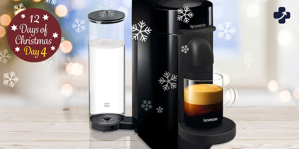 It's the 12 Days of Christmas 🎄 For day 4, we're giving away a Nespresso Coffee Machine!

To enter: follow <a href="/Visiondirect_UK/">Vision Direct</a>, RT this tweet and tag someone! Enter as many times as you like. Ends 9th Dec. T&amp;C's apply: bit.ly/3l1HJ5K

Good luck! #giveaway #VisionDirect