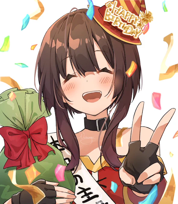 めぐみん誕生日おめでとーー!!🎁✨
#このすば #めぐみん
#めぐみん生誕祭2021 