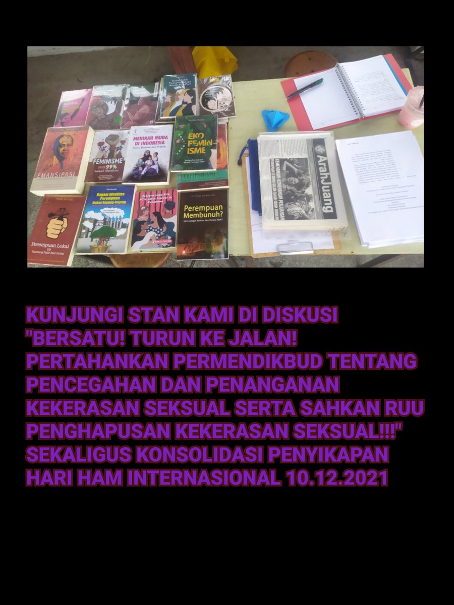 PemudaSosialis's tweet photo. Kunjungi stan kami di diskusi #PermendikbudPPKS dan konsolidasi penyikapan #HariHAMInternasional dapatkan bacaan² perjuangan pembebasan perempuan. https://t.co/NM0W4g248z