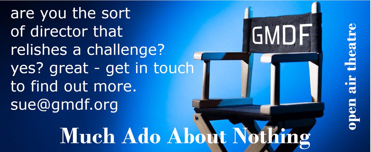GMDF Drama Fed ๐ญ (@gmdfdrama) on Twitter photo We are on the hunt for a Director for Much Ado About Nothing. It's an outdoor theatre production next July. Details here: bit.ly/3EptrUg
<a href="/CarverTheatre/">The Carver Theatre</a> <a href="/WGRSoc/">The Green Room Wilmslow</a> <a href="/MarcoPlayers/">The Marco Players</a> <a href="/FLTofficial/">Farnworth L Theatre</a> <a href="/DLittleTheatre/">Droylden Little Theatre ๐ญ</a> <a href="/gbtheatre/">Guide Bridge Theatre</a> <a href="/MossleyAODS/">MAODS & Next Gen</a> <a href="/suemoonGMDF/">sue mooney</a> @HarrisBarbara3 We are on the hunt for a Director for Much Ado About Nothing. It's an outdoor theatre production next July. Details here: bit.ly/3EptrUg
<a href="/CarverTheatre/">The Carver Theatre</a> <a href="/WGRSoc/">The Green Room Wilmslow</a> <a href="/MarcoPlayers/">The Marco Players</a> <a href="/FLTofficial/">Farnworth L Theatre</a> <a href="/DLittleTheatre/">Droylden Little Theatre ๐ญ</a> <a href="/gbtheatre/">Guide Bridge Theatre</a> <a href="/MossleyAODS/">MAODS & Next Gen</a> <a href="/suemoonGMDF/">sue mooney</a> @HarrisBarbara3