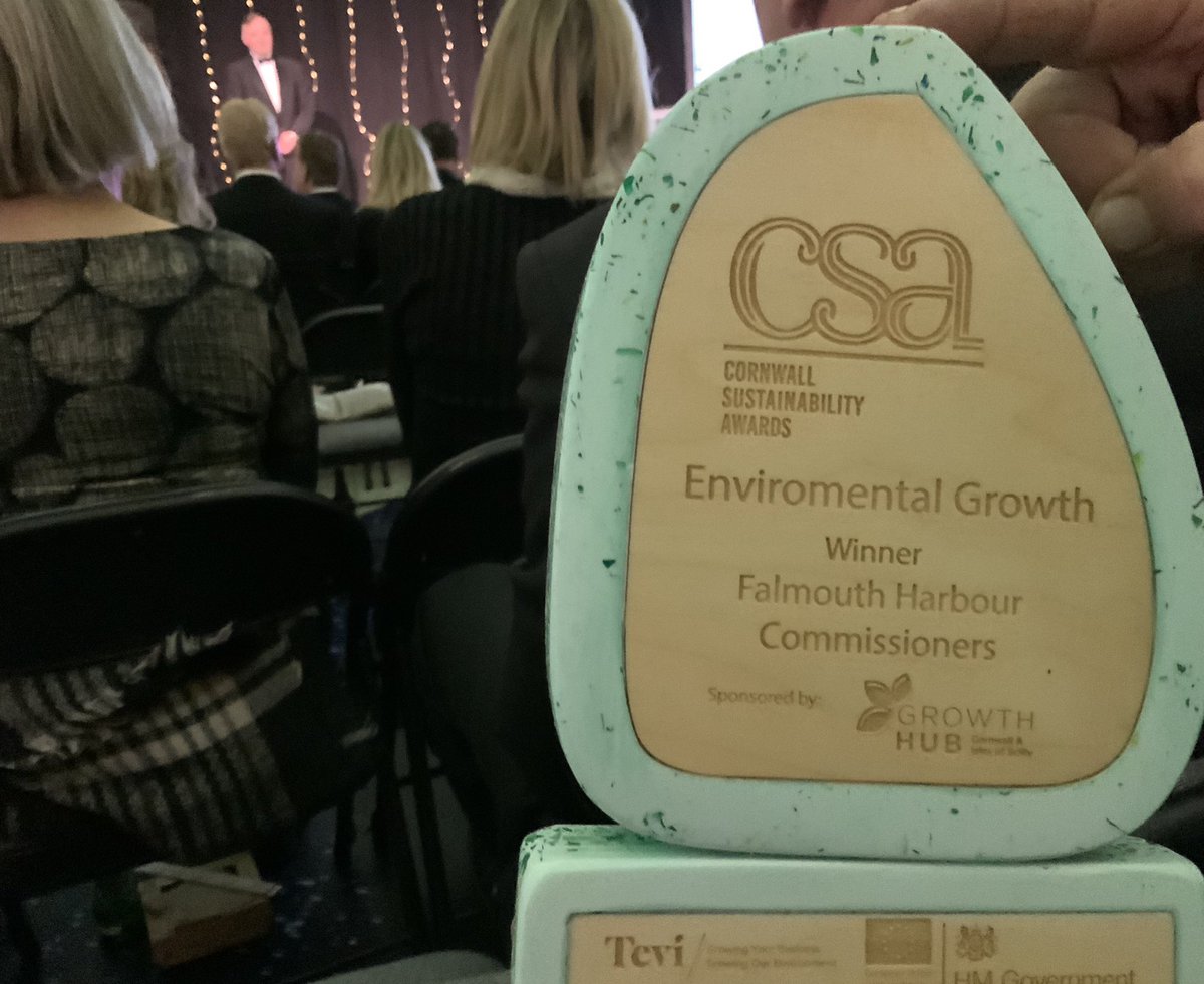 FalmouthHaven's tweet image. and the winner is…. @HarbourFalmouth for Environmental Growth at the @CwallSusAwards 👏👏👏