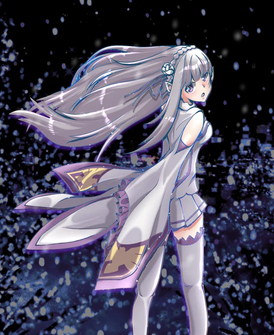 たかぴん。様( )よりエミリアたん色塗りさせていただきましたꕀEMT!( ゜∀゜)o彡°EMT!( ゜∀゜)o彡°#リゼロ #エミリア #絵師さんとつながりたい #冬の創作クラスタフォロー祭 