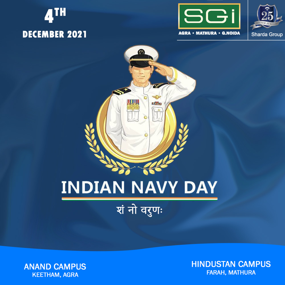 Indian navy day on a flat banner template
